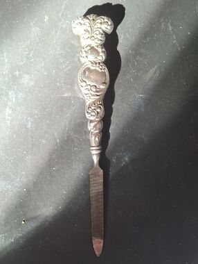 Ornate Sterling Silver Hand File with Decorative Handle